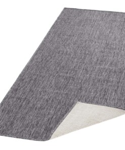 Loper binnen & buiten effen Miami - grijs/crème - overzicht schuin, thumbnail