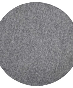 Rond vloerkleed binnen & buiten Miami - grijs/crème - overzicht boven, thumbnail