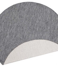 Rond vloerkleed binnen & buiten Miami - grijs/crème - overzicht boven, thumbnail