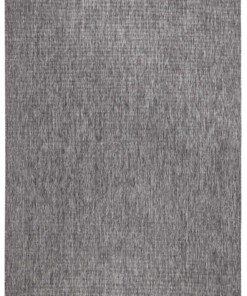 Binnen & buiten vloerkleed effen Miami - grijs/crème - overzicht boven, thumbnail