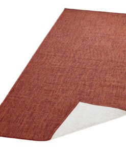 Loper binnen & buiten effen Miami - terracotta/crème - overzicht schuin, thumbnail