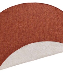 Rond vloerkleed binnen & buiten Miami - terracotta/crème - overzicht schuin, thumbnail