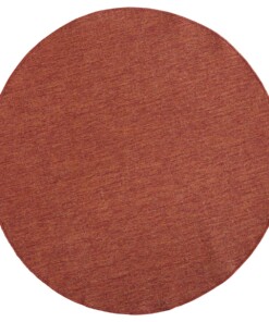 Rond vloerkleed binnen & buiten Miami - terracotta/crème - overzicht boven, thumbnail