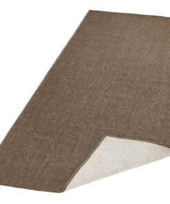 Loper binnen & buiten effen Miami - bruin/crème - overzicht schuin, thumbnail Loper binnen & buiten effen Miami - bruin/crème - overzicht schuin, thumbnail