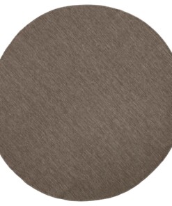 Rond vloerkleed binnen & buiten Miami - bruin/crème - overzicht boven, thumbnail