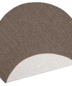 Rond vloerkleed binnen & buiten Miami - bruin/crème - overzicht boven, thumbnail