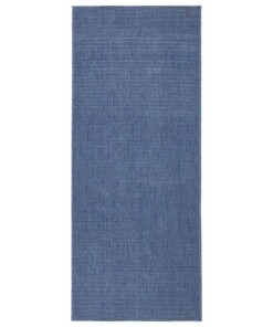 Loper binnen & buiten effen Miami - blauw/crème - overzicht boven, thumbnail