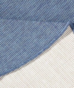 Rond vloerkleed binnen & buiten Miami - blauw/crème - close up, thumbnail Rond vloerkleed binnen & buiten Miami - blauw/crème - close up, thumbnail