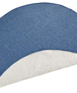 Rond vloerkleed binnen & buiten Miami - blauw/crème - overzicht schuin, thumbnail Rond vloerkleed binnen & buiten Miami - blauw/crème - overzicht schuin, thumbnail