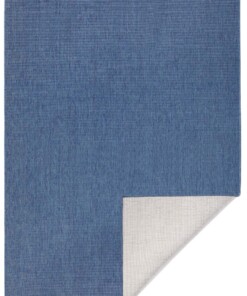 Binnen & buiten vloerkleed effen Miami - blauw/crème - overzicht boven, thumbnail Binnen & buiten vloerkleed effen Miami - blauw/crème - overzicht boven, thumbnail