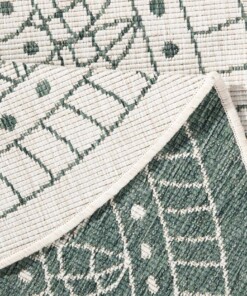 Rond binnen & buiten vloerkleed Porto - groen/crème - close up