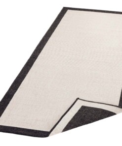 Loper binnen & buiten Panama - zwart/crème - overzicht schuin, thumbnail Loper binnen & buiten Panama - zwart/crème - overzicht schuin, thumbnail