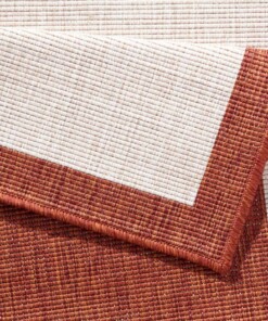 Loper binnen & buiten Panama - terracotta/crème - close up, thumbnail Loper binnen & buiten Panama - terracotta/crème - close up, thumbnail