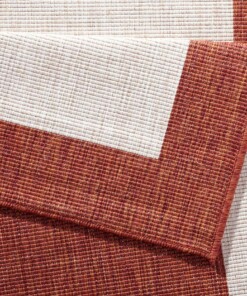 Binnen & buiten vloerkleed Panama - terracotta/crème - close up, thumbnail Binnen & buiten vloerkleed Panama - terracotta/crème - close up, thumbnail