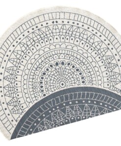 Rond binnen & buiten vloerkleed Porto - grijs/crème - overzicht boven, thumbnail