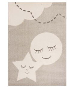 Kindervloerkleed ster en maan - crème - overzicht boven, thumbnail
