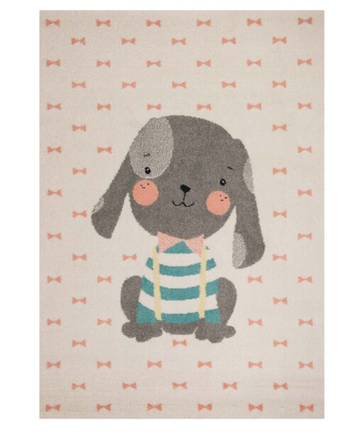 Kindervloerkleed puppy berry - crème/grijs - overzicht boven