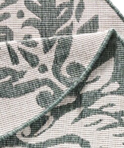 Rond binnen & buiten vloerkleed Madrid - groen/crème - close up, thumbnail Rond binnen & buiten vloerkleed Madrid - groen/crème - close up, thumbnail