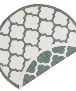 Rond binnen & buiten vloerkleed Palermo - groen/crème - overzicht boven, thumbnail Rond binnen & buiten vloerkleed Palermo - groen/crème - overzicht boven, thumbnail