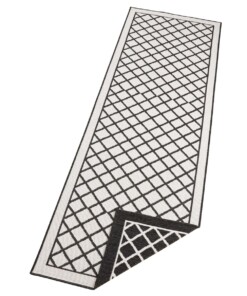 Loper binnen & buiten ruiten Sydney - zwart/crème - overzicht schuin, thumbnail Loper binnen & buiten ruiten Sydney - zwart/crème - overzicht schuin, thumbnail