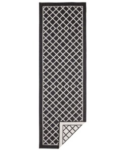 Loper binnen & buiten ruiten Sydney - zwart/crème - overzicht boven, thumbnail Loper binnen & buiten ruiten Sydney - zwart/crème - overzicht boven, thumbnail