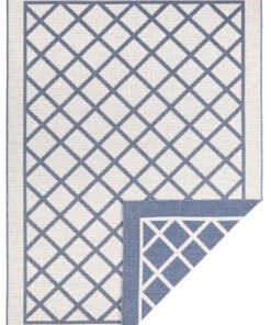 Binnen & buiten vloerkleed ruiten Sydney - blauw/crème - overzicht boven, thumbnail Binnen & buiten vloerkleed ruiten Sydney - blauw/crème - overzicht boven, thumbnail