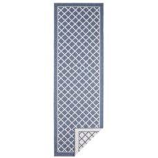Loper binnen & buiten ruiten Sydney - blauw/crème - overzicht boven, thumbnail Loper binnen & buiten ruiten Sydney - blauw/crème - overzicht boven, thumbnail
