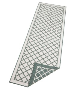 Loper binnen & buiten ruiten Sydney - groen/crème - overzicht schuin, thumbnail Loper binnen & buiten ruiten Sydney - groen/crème - overzicht schuin, thumbnail