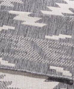 Binnen & buiten vloerkleed ruiten Malibu - grijs/crème - close up, thumbnail Binnen & buiten vloerkleed ruiten Malibu - grijs/crème - close up, thumbnail