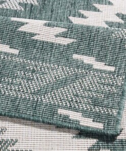 Binnen & buiten vloerkleed ruiten Malibu - groen/crème - close up, thumbnail Binnen & buiten vloerkleed ruiten Malibu - groen/crème - close up, thumbnail