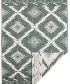 Binnen & buiten vloerkleed ruiten Malibu - groen/crème - overzicht boven, thumbnail Binnen & buiten vloerkleed ruiten Malibu - groen/crème - overzicht boven, thumbnail