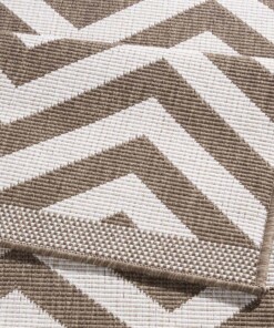 Loper binnen & buiten zigzag Palma - bruin/crème - close up