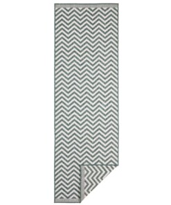 Loper binnen & buiten zigzag Palma - groen/crème - overzicht boven, thumbnail