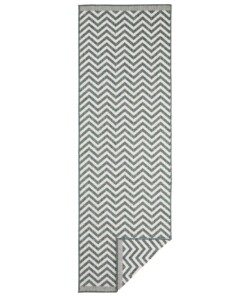 Loper binnen & buiten zigzag Palma - groen/crème - overzicht boven, thumbnail