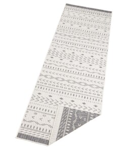 Loper binnen & buiten Kuba - grijs/crème - overzicht schuin, thumbnail