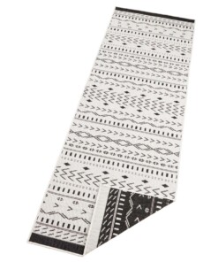 Loper binnen & buiten Kuba - zwart/crème - overzicht schuin, thumbnail Loper binnen & buiten Kuba - zwart/crème - overzicht schuin, thumbnail