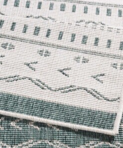 Loper binnen & buiten Kuba - groen/crème - close up, thumbnail Loper binnen & buiten Kuba - groen/crème - close up, thumbnail