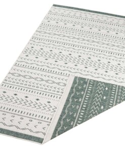 Binnen & buiten vloerkleed Kuba - groen/crème - overzicht schuin, thumbnail Binnen & buiten vloerkleed Kuba - groen/crème - overzicht schuin, thumbnail