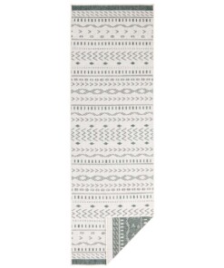 Loper binnen & buiten Kuba - groen/crème - overzicht boven, thumbnail Loper binnen & buiten Kuba - groen/crème - overzicht boven, thumbnail