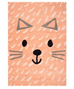 Kindervloerkleed kat Mabel - apricot - overzicht boven
