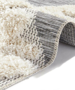 Vloerkleed 3D effect Handira - crème/grijs (groot ruit) - close up, thumbnail