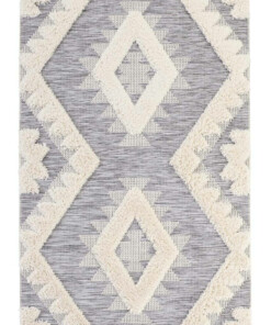 Vloerkleed 3D effect Handira - crème/grijs (groot ruit) - overzicht boven, thumbnail