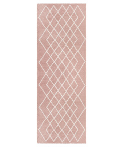 Loper hoogpolig Bron Elle Decoration - roze/crème - overzicht boven