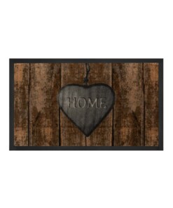 Deurmat "Shabby Home" - bruin/grijs- wasbaar 30°C - overzicht boven, thumbnail