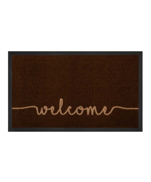 Deurmat "Cozy Welcome" - donkerbruin - wasbaar 30°C - overzicht boven