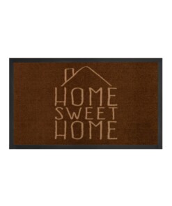 Deurmat "Home Sweet Home" - bruin/crème - wasbaar 30°C - overzicht boven, thumbnail