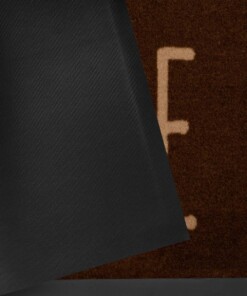 Deurmat "Easy Home" - bruin/crème - wasbaar 30°C - close up, thumbnail