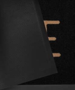 Deurmat "Lovely Home" - Antraciet/beige - wasbaar 30°C - close up, thumbnail