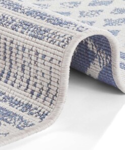 Binnen & Buiten vloerkleed Biri - blauw/crème - close up, thumbnail Binnen & Buiten vloerkleed Biri - blauw/crème - close up, thumbnail