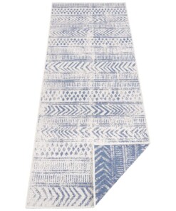 Loper binnen & buiten Biri - blauw/crème - overzicht schuin, thumbnail Loper binnen & buiten Biri - blauw/crème - overzicht schuin, thumbnail